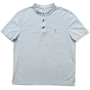 All Saints Reform Slim Fit Dusty Blue 100% Cotton Polo Men's Closet Staple Med